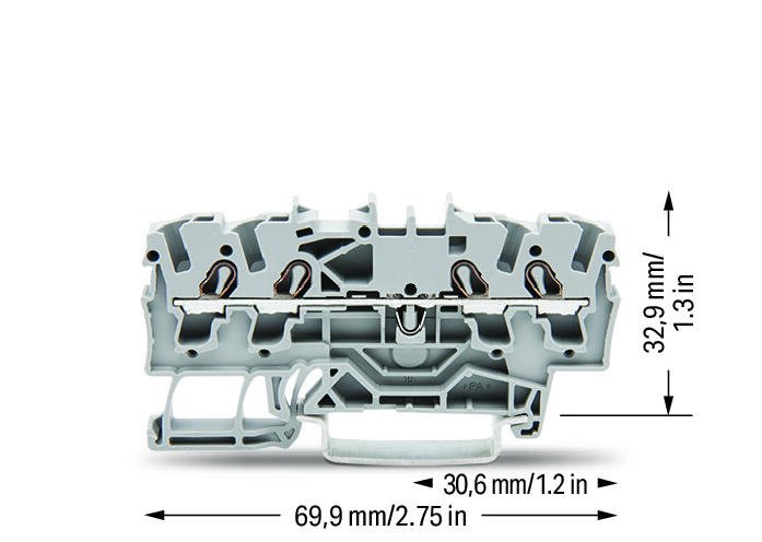 Borna de conexión carril DIN Gris 24A de 2.5 mm
